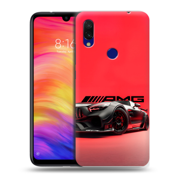 Силиконовый противоударный чехол на Xiaomi RedMi 7 с принтом Мерседес Mercedes AMG