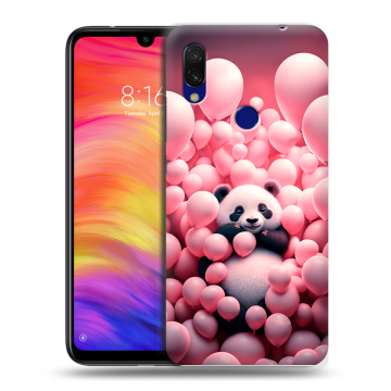 Силиконовый противоударный чехол на Xiaomi RedMi 7 с принтом Панда Силиконовый противоударный чехол на Xiaomi RedMi 7 с принтом Панда