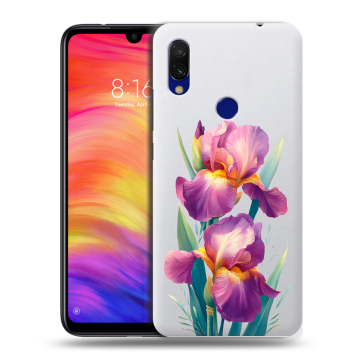 Силиконовый противоударный чехол на Xiaomi RedMi 7 с принтом Цветы орхидеи