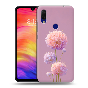 Силиконовый противоударный чехол на Xiaomi RedMi 7 с принтом Цветы