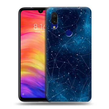 Силиконовый противоударный чехол на Xiaomi RedMi 7 с принтом Космос звезды