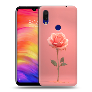 Силиконовый противоударный чехол на Xiaomi RedMi 7 с принтом Розовая роза
