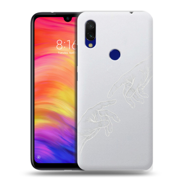 Силиконовый противоударный чехол на Xiaomi RedMi 7 с принтом Сотворение мира