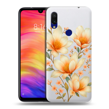 Силиконовый противоударный чехол на Xiaomi RedMi 7 с принтом Цветы