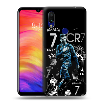 Силиконовый противоударный чехол на Xiaomi RedMi 7 с принтом Реал Роналдо Силиконовый противоударный чехол на Xiaomi RedMi 7 с принтом Реал Роналдо