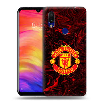 Силиконовый противоударный чехол на Xiaomi RedMi 7 с принтом Manchester United Силиконовый противоударный чехол на Xiaomi RedMi 7 с принтом Manchester United