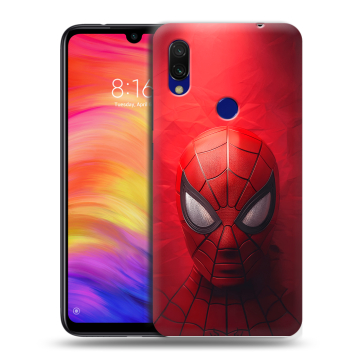 Силиконовый противоударный чехол на Xiaomi RedMi 7 с принтом Spiderman Человек паук Силиконовый противоударный чехол на Xiaomi RedMi 7 с принтом Spiderman Человек паук
