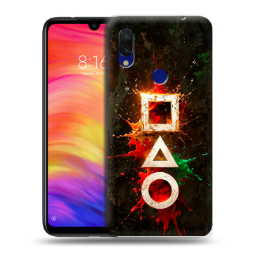 Силиконовый противоударный чехол на Xiaomi RedMi 7 с принтом Squid Game Игра кальмара Силиконовый противоударный чехол на Xiaomi RedMi 7 с принтом Squid Game Игра кальмара