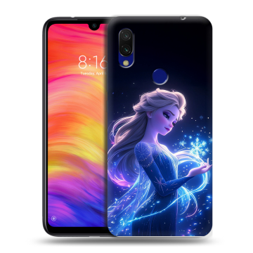 Силиконовый противоударный чехол на Xiaomi RedMi 7 с принтом Холодное сердце Frozen Силиконовый противоударный чехол на Xiaomi RedMi 7 с принтом Холодное сердце Frozen