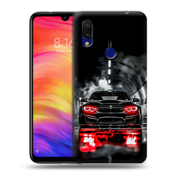 Силиконовый противоударный чехол на Xiaomi RedMi 7 с принтом BMW БМВ