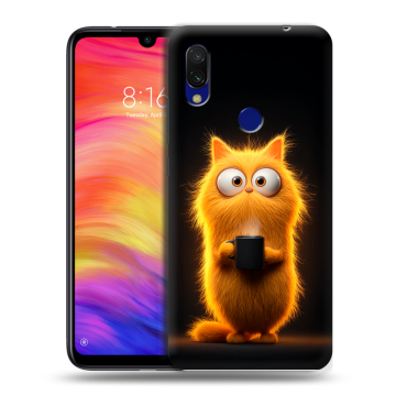Силиконовый противоударный чехол на Xiaomi RedMi 7 с принтом Смешной кот Силиконовый противоударный чехол на Xiaomi RedMi 7 с принтом Смешной кот