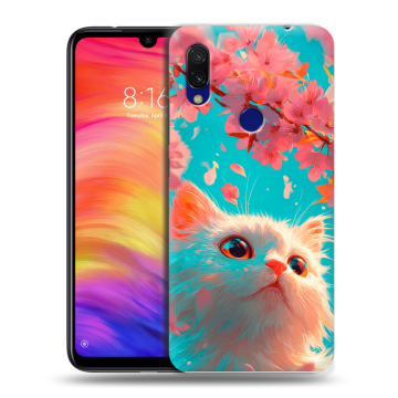 Силиконовый противоударный чехол на Xiaomi RedMi 7 с принтом Красивый кот Силиконовый противоударный чехол на Xiaomi RedMi 7 с принтом Красивый кот