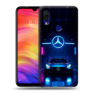 Силиконовый противоударный чехол на Xiaomi RedMi 7 с принтом Mercedes Мерседес Силиконовый противоударный чехол на Xiaomi RedMi 7 с принтом Mercedes Мерседес