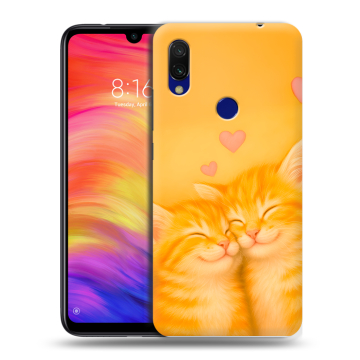 Силиконовый противоударный чехол на Xiaomi RedMi 7 с принтом Милые котята Силиконовый противоударный чехол на Xiaomi RedMi 7 с принтом Милые котята