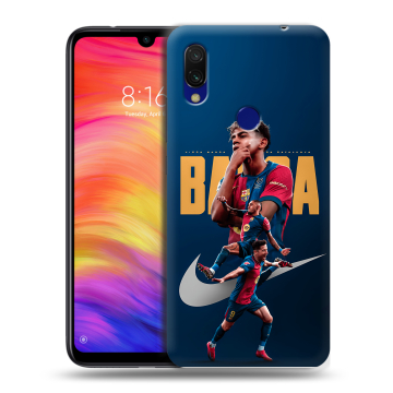 Силиконовый противоударный чехол на Xiaomi RedMi 7 с принтом Барселона Barca Yamal Силиконовый противоударный чехол на Xiaomi RedMi 7 с принтом Барселона Barca Yamal