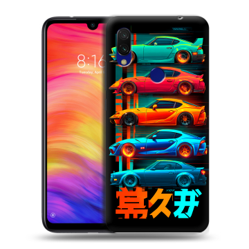 Силиконовый противоударный чехол на Xiaomi RedMi 7 с принтом машины тачки Силиконовый противоударный чехол на Xiaomi RedMi 7 с принтом машины тачки