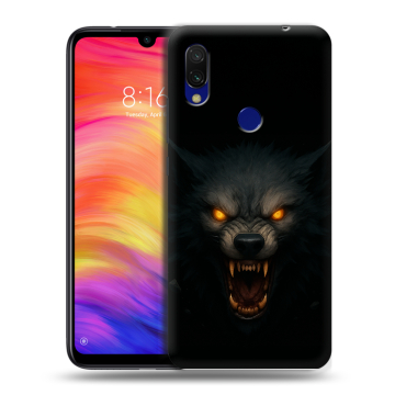 Силиконовый противоударный чехол на Xiaomi RedMi 7 с принтом Волк Силиконовый противоударный чехол на Xiaomi RedMi 7 с принтом Волк