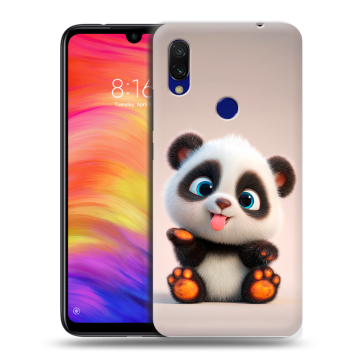 Силиконовый противоударный чехол на Xiaomi RedMi 7 с принтом милая панда Силиконовый противоударный чехол на Xiaomi RedMi 7 с принтом милая панда