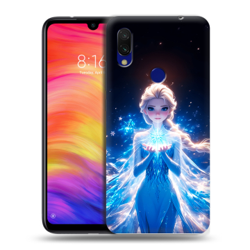 Силиконовый противоударный чехол на Xiaomi RedMi 7 с принтом Холодное сердце Frozen Силиконовый противоударный чехол на Xiaomi RedMi 7 с принтом Холодное сердце Frozen
