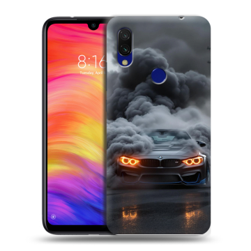 Силиконовый противоударный чехол на Xiaomi RedMi 7 с принтом BMW БМВ