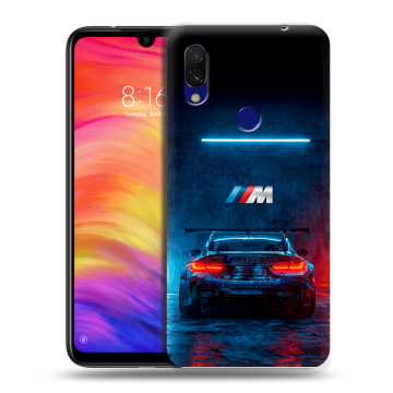 Силиконовый противоударный чехол на Xiaomi RedMi 7 с принтом BMW БМВ Силиконовый противоударный чехол на Xiaomi RedMi 7 с принтом BMW БМВ