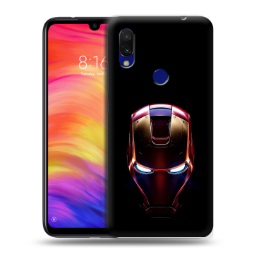 Силиконовый противоударный чехол на Xiaomi RedMi 7 с принтом IronMan Железный человек Силиконовый противоударный чехол на Xiaomi RedMi 7 с принтом IronMan Железный человек