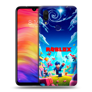 Силиконовый противоударный чехол на Xiaomi RedMi 7 с принтом Roblox Роблокс Силиконовый противоударный чехол на Xiaomi RedMi 7 с принтом Roblox Роблокс