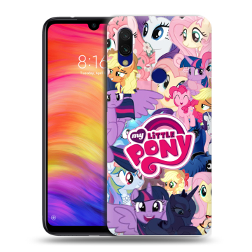 Силиконовый противоударный чехол на Xiaomi RedMi 7 с принтом My little pony Дружба чудо Силиконовый противоударный чехол на Xiaomi RedMi 7 с принтом My little pony Дружба чудо