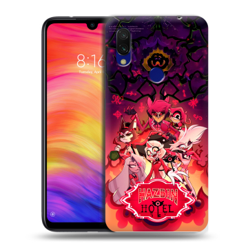 Силиконовый противоударный чехол на Xiaomi RedMi 7 с принтом Hazbin Hotel Отель Хазбин Силиконовый противоударный чехол на Xiaomi RedMi 7 с принтом Hazbin Hotel Отель Хазбин