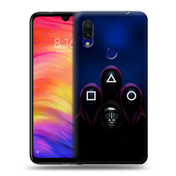 Силиконовый противоударный чехол на Xiaomi RedMi 7 с принтом Игра Кальмара