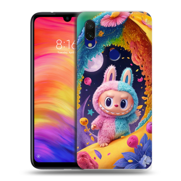 Силиконовый противоударный чехол на Xiaomi RedMi 7 с принтом Labubu Лабубу Силиконовый противоударный чехол на Xiaomi RedMi 7 с принтом Labubu Лабубу