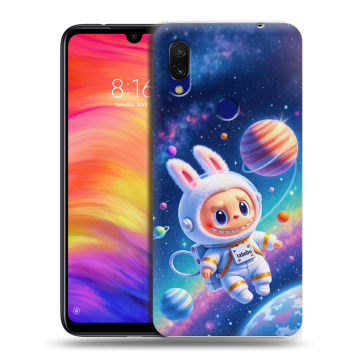 Силиконовый противоударный чехол на Xiaomi RedMi 7 с принтом Labubu Лабубу Силиконовый противоударный чехол на Xiaomi RedMi 7 с принтом Labubu Лабубу
