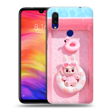 Силиконовый противоударный чехол на Xiaomi RedMi 7 с принтом Labubu Лабубу Силиконовый противоударный чехол на Xiaomi RedMi 7 с принтом Labubu Лабубу