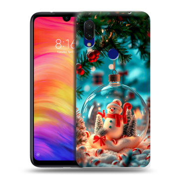 Силиконовый противоударный чехол на Xiaomi RedMi 7 с принтом Новый год