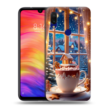Силиконовый противоударный чехол на Xiaomi RedMi 7 с принтом Новый год