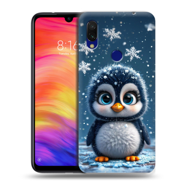 Силиконовый противоударный чехол на Xiaomi RedMi 7 с принтом Новый год