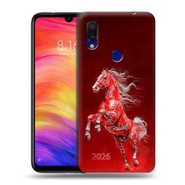 Силиконовый противоударный чехол на Xiaomi RedMi 7 с принтом Новый год