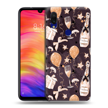 Силиконовый противоударный чехол на Xiaomi RedMi 7 с принтом Новый год