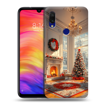 Силиконовый противоударный чехол на Xiaomi RedMi 7 с принтом Новый год