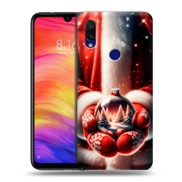 Силиконовый противоударный чехол на Xiaomi RedMi 7 с принтом Новый год