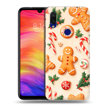 Силиконовый противоударный чехол на Xiaomi RedMi 7 с принтом Новый год