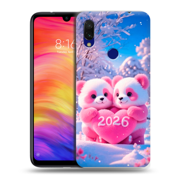 Силиконовый противоударный чехол на Xiaomi RedMi 7 с принтом Новый год