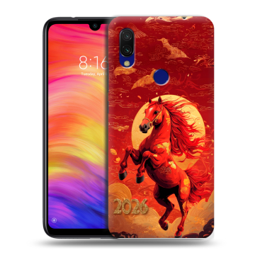 Силиконовый противоударный чехол на Xiaomi RedMi 7 с принтом Новый год