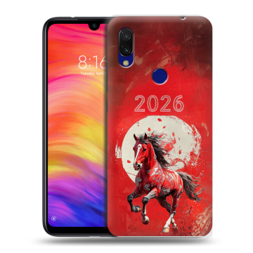 Силиконовый противоударный чехол на Xiaomi RedMi 7 с принтом Новый год