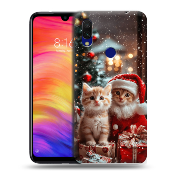 Силиконовый противоударный чехол на Xiaomi RedMi 7 с принтом Новый год