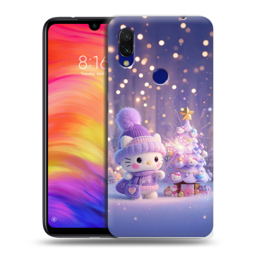 Силиконовый противоударный чехол на Xiaomi RedMi 7 с принтом Новый год Силиконовый противоударный чехол на Xiaomi RedMi 7 с принтом Новый год