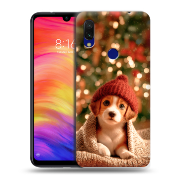 Силиконовый противоударный чехол на Xiaomi RedMi 7 с принтом Новый год Силиконовый противоударный чехол на Xiaomi RedMi 7 с принтом Новый год