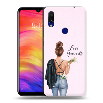 Силиконовый противоударный чехол на Xiaomi RedMi 7 с принтом женский Силиконовый противоударный чехол на Xiaomi RedMi 7 с принтом женский