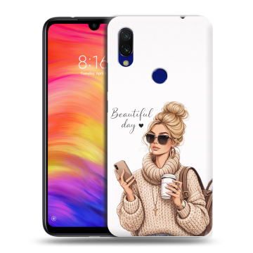 Силиконовый противоударный чехол на Xiaomi RedMi 7 с принтом женский Силиконовый противоударный чехол на Xiaomi RedMi 7 с принтом женский