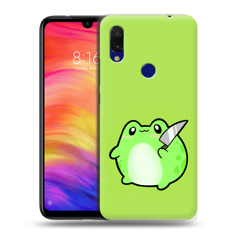 Силиконовый противоударный чехол на Xiaomi RedMi 7 с принтом Лягушенок Силиконовый противоударный чехол на Xiaomi RedMi 7 с принтом Лягушенок
